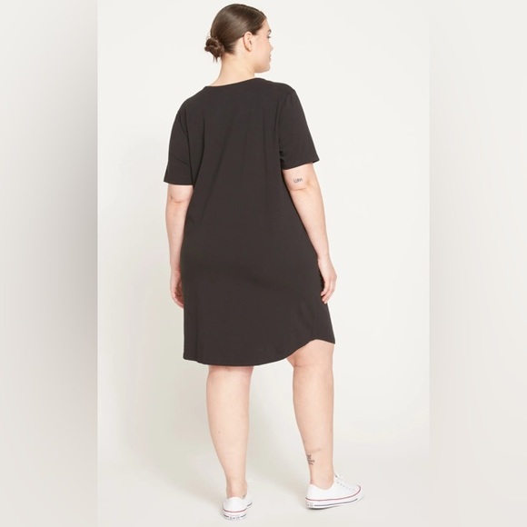 UNIVERSAL STANDARD - Hallie Short Sleeve T-Shirt Dress - Black - L (22-24 / 3X) - Picture 3 of 9